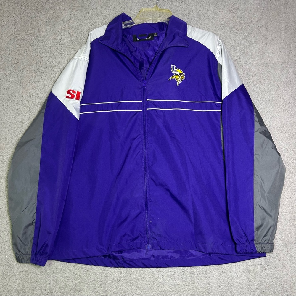 Minessota Vikings Wind Breaker Jacket Men’s XL Lightweight Full Zip Dunbrooke